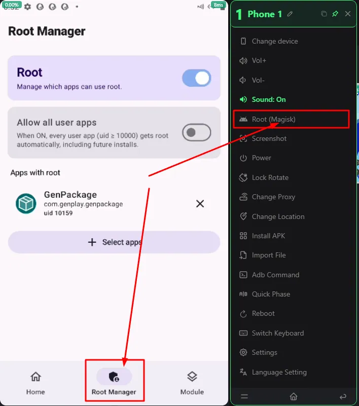 Screenshot root 1